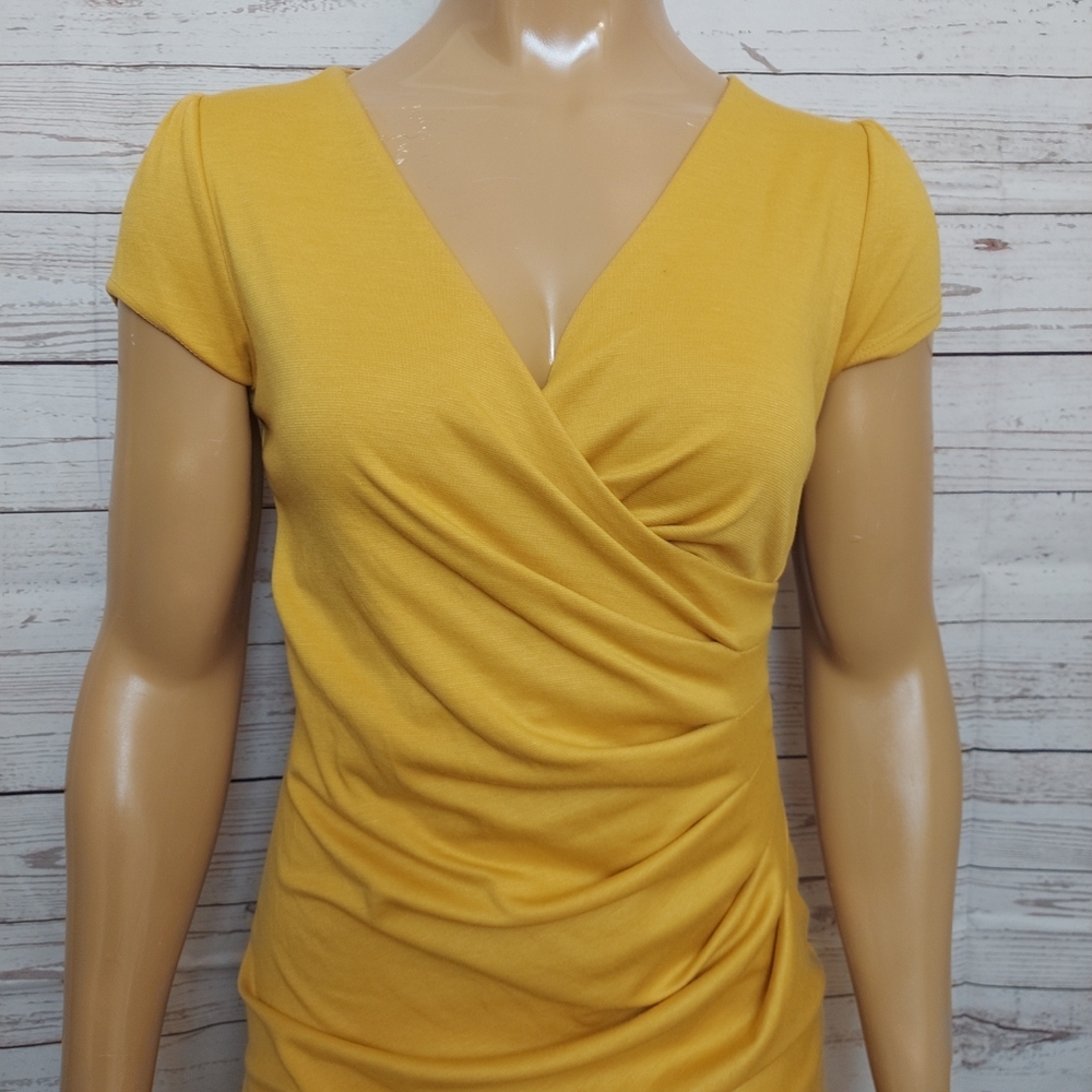 Auline Collection VNeck Ruched Wrap Look Dress - Picture 13 of 15